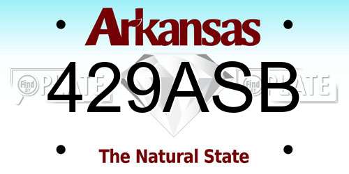 429ASB Arkansas License Plate