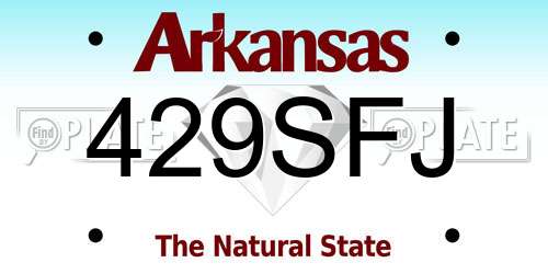 429SFJ Arkansas License Plate