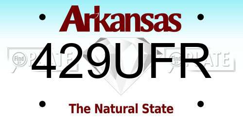 429UFR Arkansas License Plate