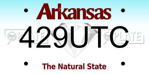429UTC Arkansas License Plate