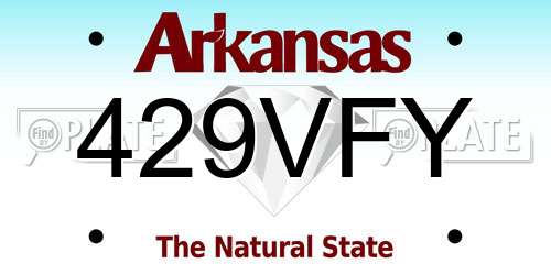 429VFY Arkansas License Plate