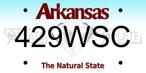 429WSC Arkansas License Plate