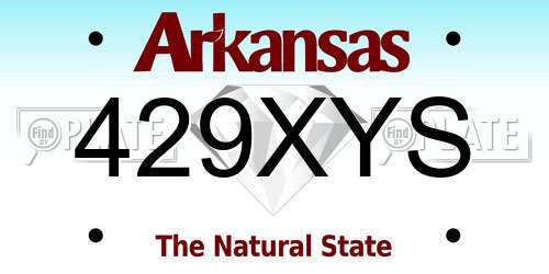 429XYS Arkansas License Plate