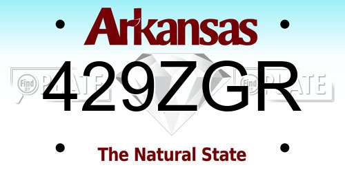 429ZGR Arkansas License Plate