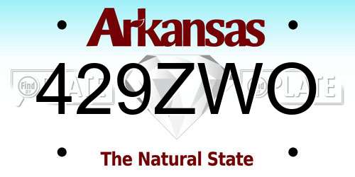 429ZWO Arkansas License Plate