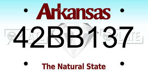 42BB137 Arkansas License Plate