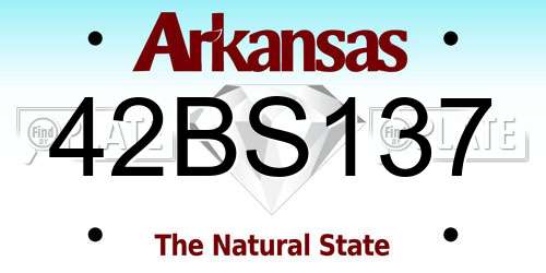 42BS137 Arkansas License Plate