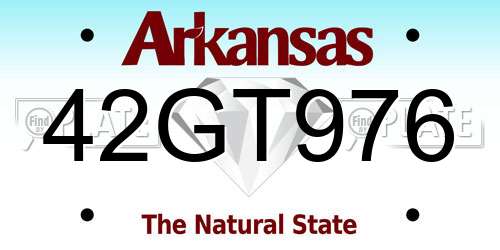 42GT976 Arkansas License Plate