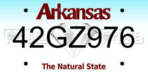 42GZ976 Arkansas License Plate