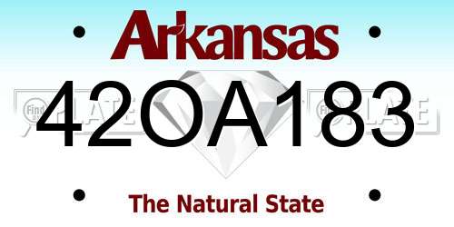 42OA183 Arkansas License Plate