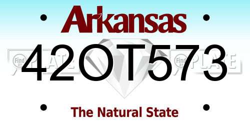 42OT573 Arkansas License Plate