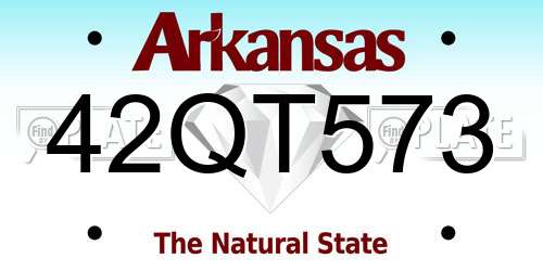42QT573 Arkansas License Plate
