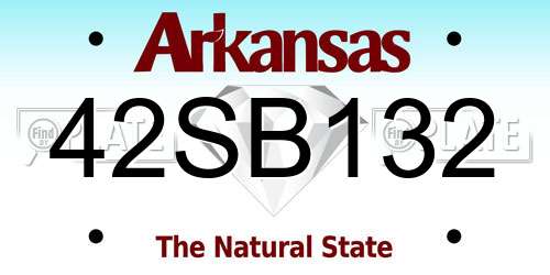 42SB132 Arkansas License Plate