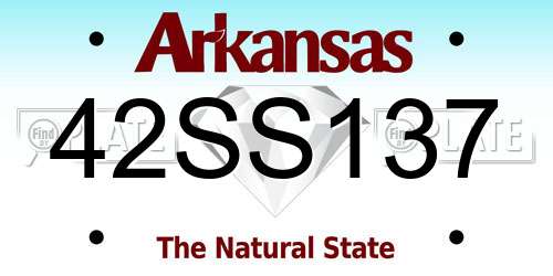 42SS137 Arkansas License Plate