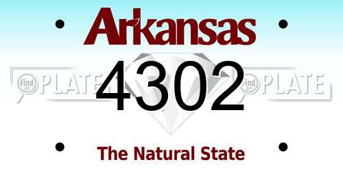 4302 Arkansas License Plate