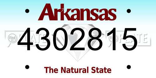 4302815 Arkansas License Plate