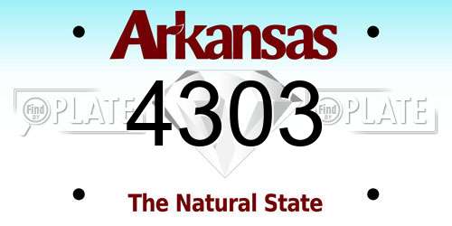 4303 Arkansas License Plate