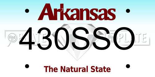430SSO Arkansas License Plate