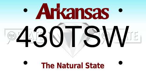 430TSW Arkansas License Plate
