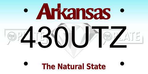 430UTZ Arkansas License Plate