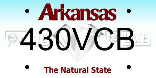430VCB Arkansas License Plate