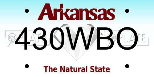 430WBO Arkansas License Plate