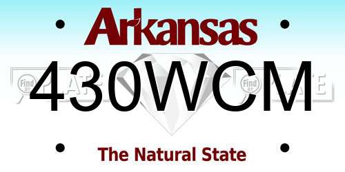 430WCM Arkansas License Plate
