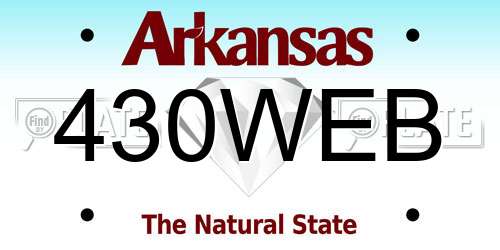 430WEB Arkansas License Plate