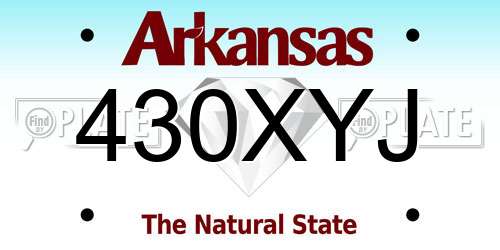 430XYJ Arkansas License Plate