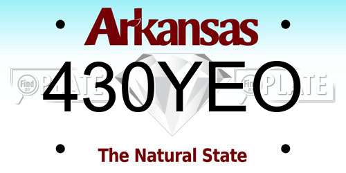 430YEO Arkansas License Plate