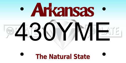 430YME Arkansas License Plate