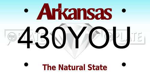 430YOU Arkansas License Plate