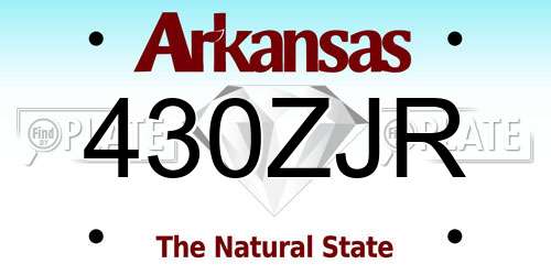430ZJR Arkansas License Plate