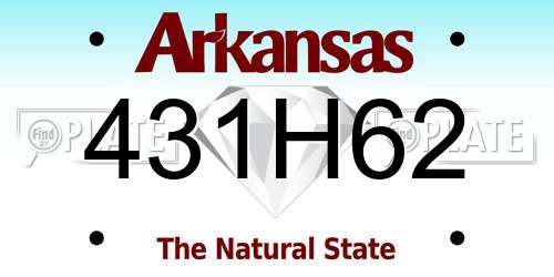 431H62 Arkansas License Plate