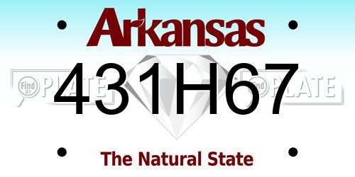 431H67 Arkansas License Plate