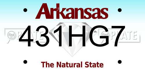 431HG7 Arkansas License Plate
