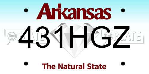 431HGZ Arkansas License Plate