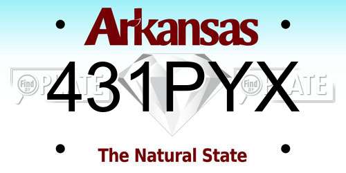 431PYX Arkansas License Plate