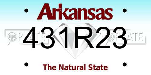 431R23 Arkansas License Plate