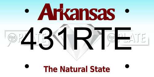 431RTE Arkansas License Plate