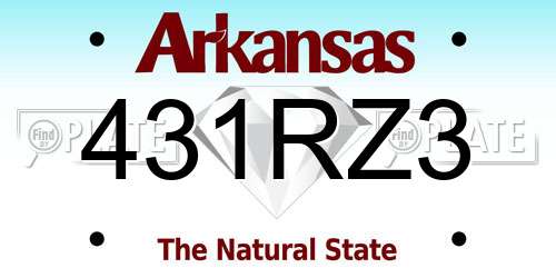 431RZ3 Arkansas License Plate