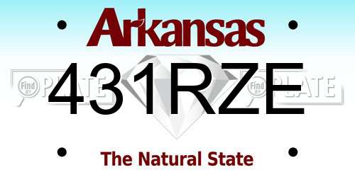 431RZE Arkansas License Plate