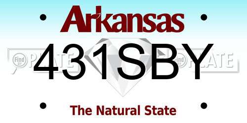 431SBY Arkansas License Plate