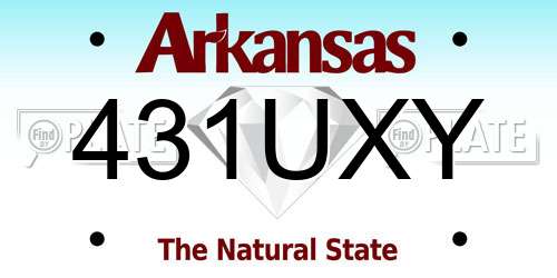 431UXY Arkansas License Plate