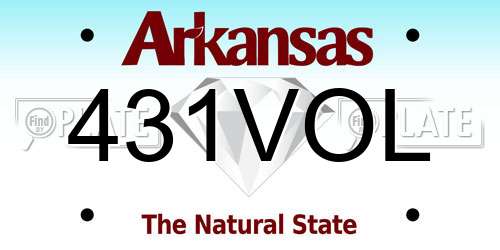 431VOL Arkansas License Plate