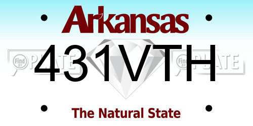 431VTH Arkansas License Plate