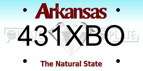431XBO Arkansas License Plate