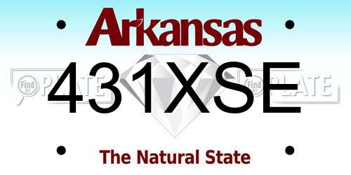 431XSE Arkansas License Plate