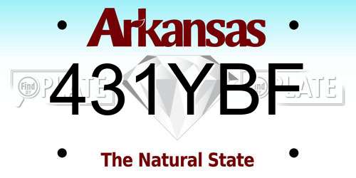 431YBF Arkansas License Plate