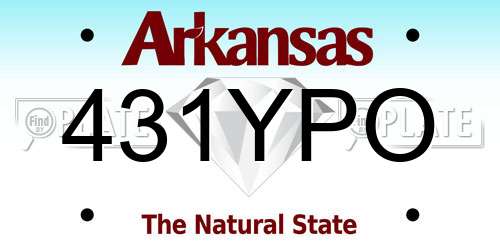 431YPO Arkansas License Plate